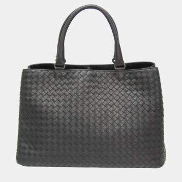 Pre Owned Bottega Veneta Black Intrecciato Leather Handbag
