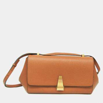 Pre Owned Bottega Veneta Camel Leather Palmerath Angle Shoulder Bag