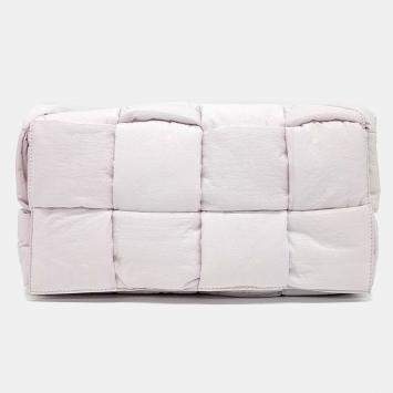 Pre Owned Bottega Veneta Pink Fabric Padded Tech Cassette Bag