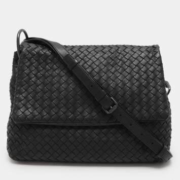 مملوكة مسبقًا Bottega Veneta Black Intrecciato Leather Shoulder Bag