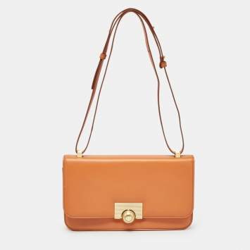 Pre Owned Bottega Veneta Orange Leather BV Classic Shoulder Bag