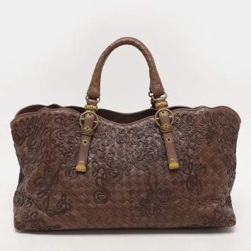 Pre Owned Bottega Veneta Brown Intrecciato Leather Cornely Tote