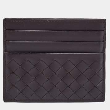 Bottega Veneta Brown Intrecciato Leather Card Holder