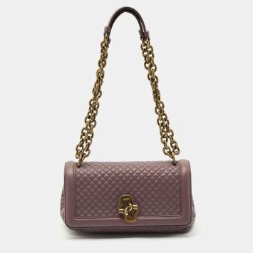 Pre Owned Bottega Veneta Lilac Quilted Leather Olimpia Knot Shoulder Bag