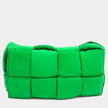 Bottega Veneta Green Fabric Padded Tech Cassette Bag