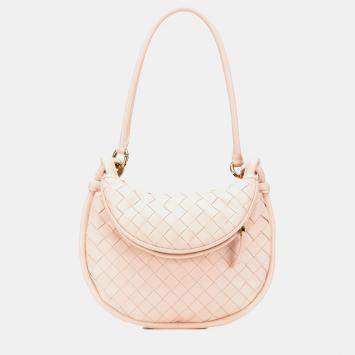 Bottega Veneta Pink Small Nappa Intrecciato Gemelli Hobo