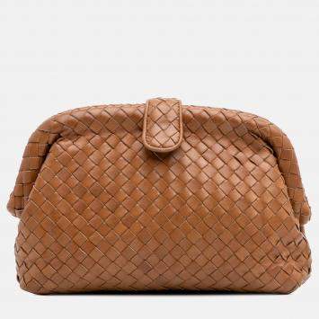 Bottega Veneta Brown Small Nappa Intrecciato The Lauren 1980 Clutch