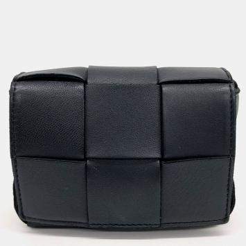Bottega Veneta Black Leather Candy Cassette Bag