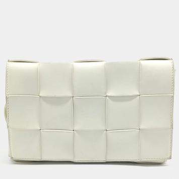 Bottega Veneta White Leather Cassette Bag