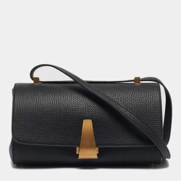 Pre Owned Bottega Veneta Black Leather BV Angle Shoulder Bag