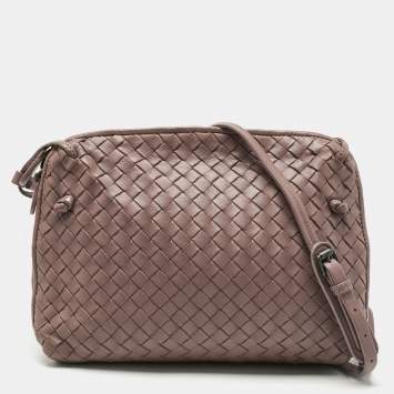 Bottega Veneta Mauve Intrecciato Leather Nodini Crossbody Bag