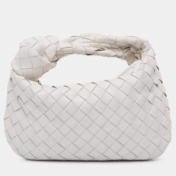 Pre Owned Bottega Veneta White Mini Nappa Intrecciato Jodie
