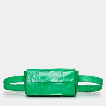 Bottega Veneta Green Mini Nappa Intrecciato Cassette Belt Bag