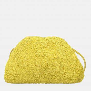 Bottega Veneta Curly Raffia Mini Pouch Bag in Yellow
