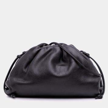 Bottega Veneta Black Lambskin The Mini Pouch
