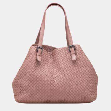 Bottega Veneta Pink Large Nappa Intrecciato Cesta Tote