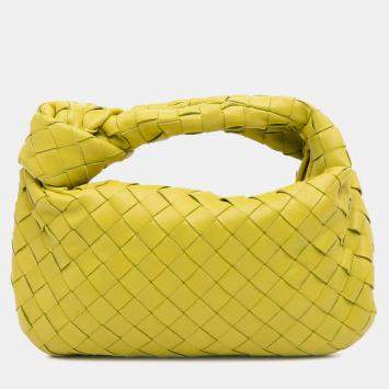 Pre Owned Bottega Veneta Yellow Mini Nappa Intrecciato Jodie