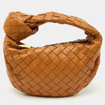 Pre Owned Bottega Veneta Brown Intrecciato Leather Mini Jodie Hobo