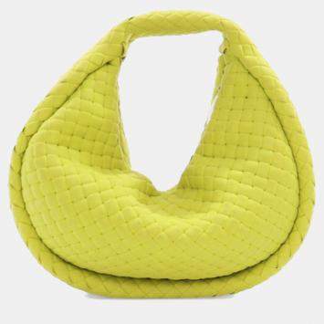 Pre Owned Bottega Veneta Green Mini Rubber Padded Intreccio Jodie