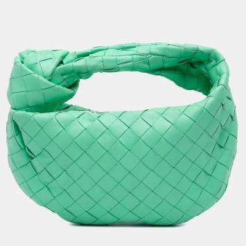 Pre Owned Bottega Veneta Green Mini Nappa Intrecciato Jodie