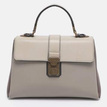 Pre Owned Bottega Veneta Tricolor Leather Small Piazza Bag