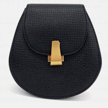 Pre Owned Bottega Veneta Black Leather Palmellato Belt Bag