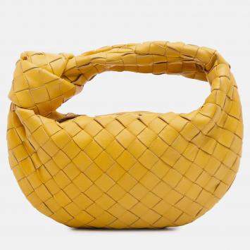 Pre Owned Bottega Veneta Yellow Mini Nappa Intrecciato Jodie