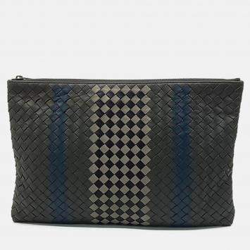 Pre Owned Bottega Veneta Multicolor Leather mesh clutch