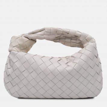 Pre Owned Bottega Veneta White Mini Nappa Intrecciato Jodie