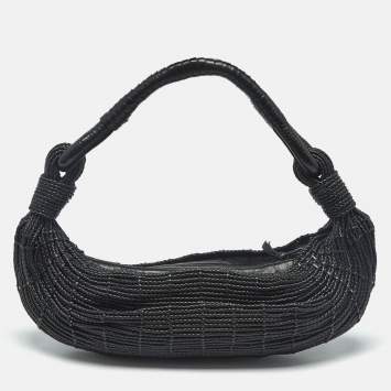 مملوكة مسبقًا Bottega Veneta Black Braided Leather Limited Edition 039/150 Shoulder Bag