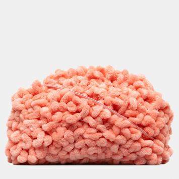 Pre Owned Bottega Veneta Pink Chenille The Mini Pouch Crossbody
