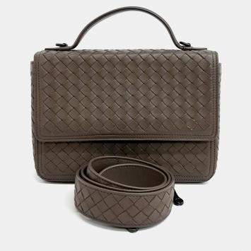 Pre Owned Bottega Veneta Brown Leather shoulder bag + key ring