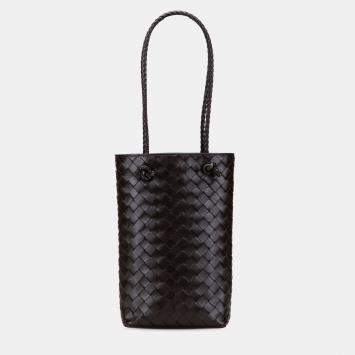 Pre Owned Bottega Veneta Brown Mini Nappa Intrecciato Tote
