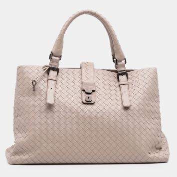 Pre Owned Bottega Veneta Brown Medium Nappa Intrecciato Roma Tote
