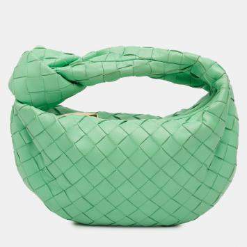 Pre Owned Bottega Veneta Green Mini Nappa Intrecciato Jodie