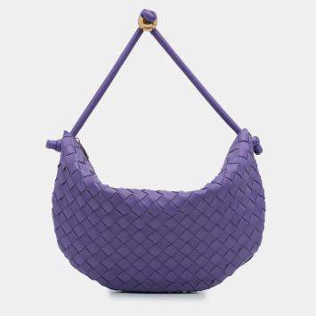 Pre Owned Bottega Veneta Purple Small Nappa Intrecciato Turn Pouch