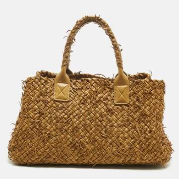Pre Owned Bottega Veneta Mustard Intrecciato Leather Limited Edition 209/750 Cabat Tote