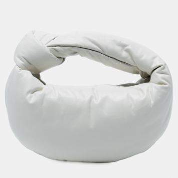 Pre Owned Bottega Veneta White Mini Nappa Puffy Jodie