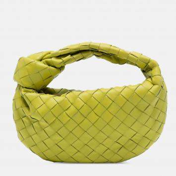Pre Owned Bottega Veneta Yellow Mini Nappa Intrecciato Jodie