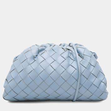 مملوكة مسبقًا حقيبة كروس صغيرة بوتيغا فينيتا ذا ميني بووتش نمرقعة زرقاء نابا