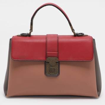 Pre Owned Bottega Veneta Piazza Small Multicolor Leather Top Handle Bag