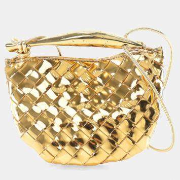Pre Owned Bottega Veneta Mini Gold Leather Sardine