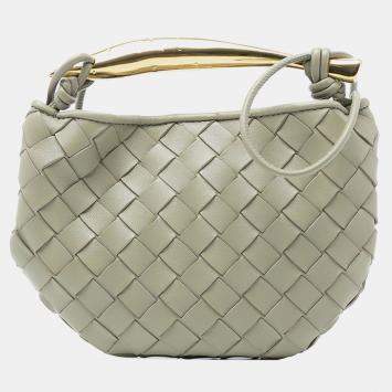 Pre Owned Bottega Veneta Brown Baby Lambskin Intrecciato Sardine