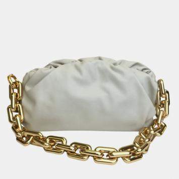 مملوكة مسبقًا Bottega Veneta Beige Calf Chain Pouch