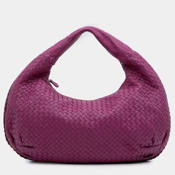 مملوكة مسبقًا Bottega Veneta Purple Medium Nappa Intrecciato Belly Hobo