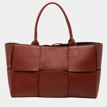 مملوكة مسبقًا Bottega Veneta Brown Medium Nappa Maxi Intrecciato Arco Tote