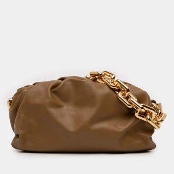 مملوكة مسبقًا Bottega Veneta Brown Lambskin Chain Pouch