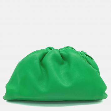 Pre Owned Bottega Veneta Green Leather Butter Calf Crossbody Bag