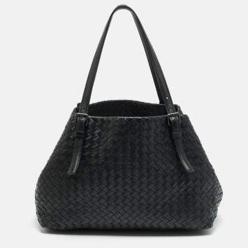 مملوكة مسبقًا Bottega Veneta Cesta Black Intrecciato Leather Tote