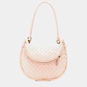 مملوكة مسبقًا Bottega Veneta Pink Small Nappa Intrecciato Gemelli Hobo